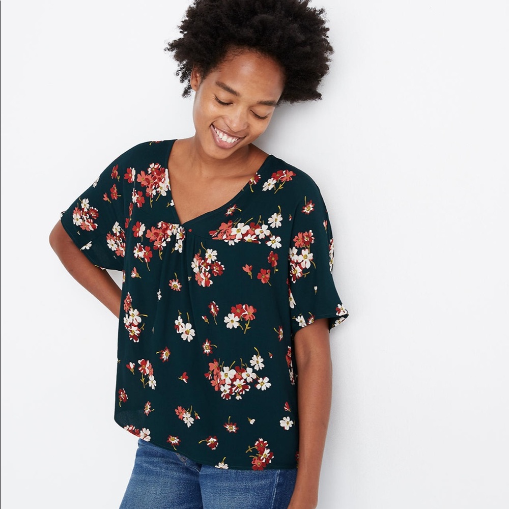 BNWT Madewell Rhyme Top Green Floral sz 2X